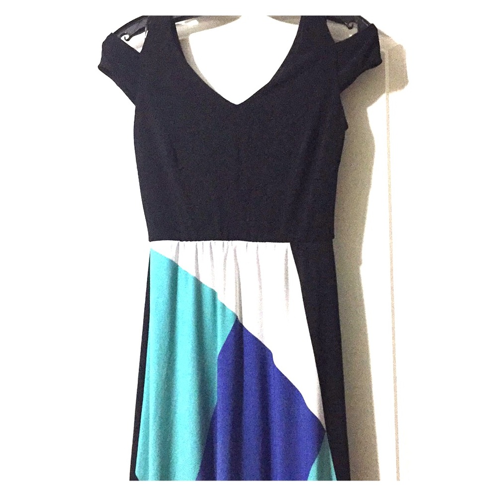 WHBM cold shoulder maxi dress